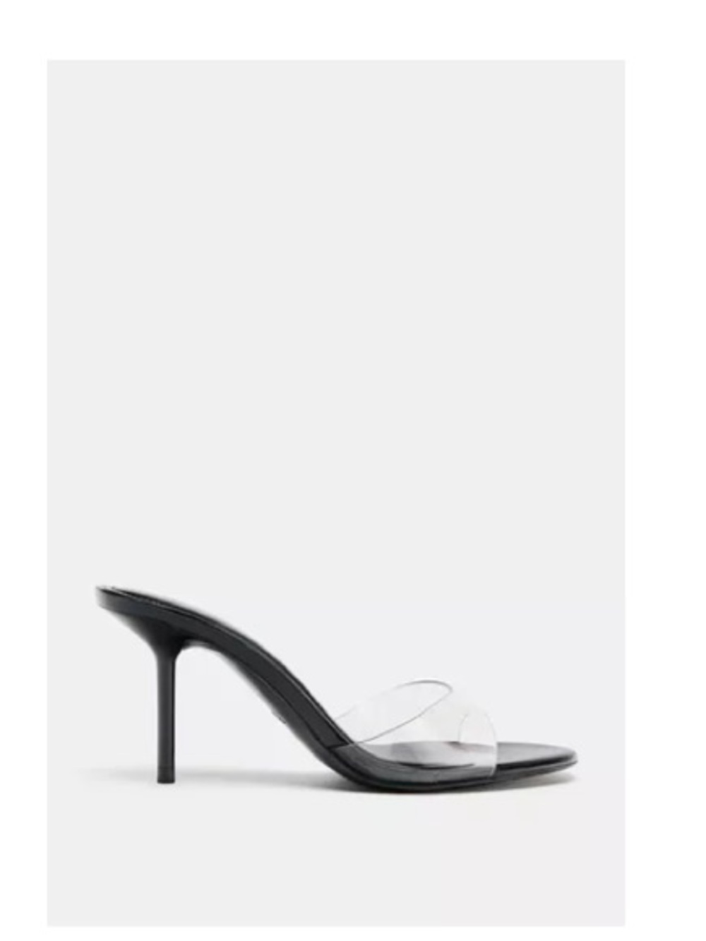 Zara Black Sandal with Clear Strap - Women size 8 -39
